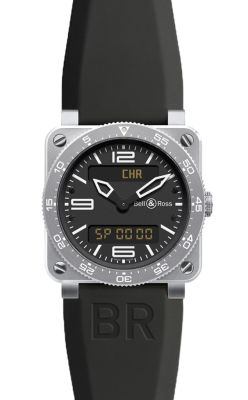 Bell & Ross Watches : BR03-Type-Aviation-Steel Aviation 100 Meters Men Watch