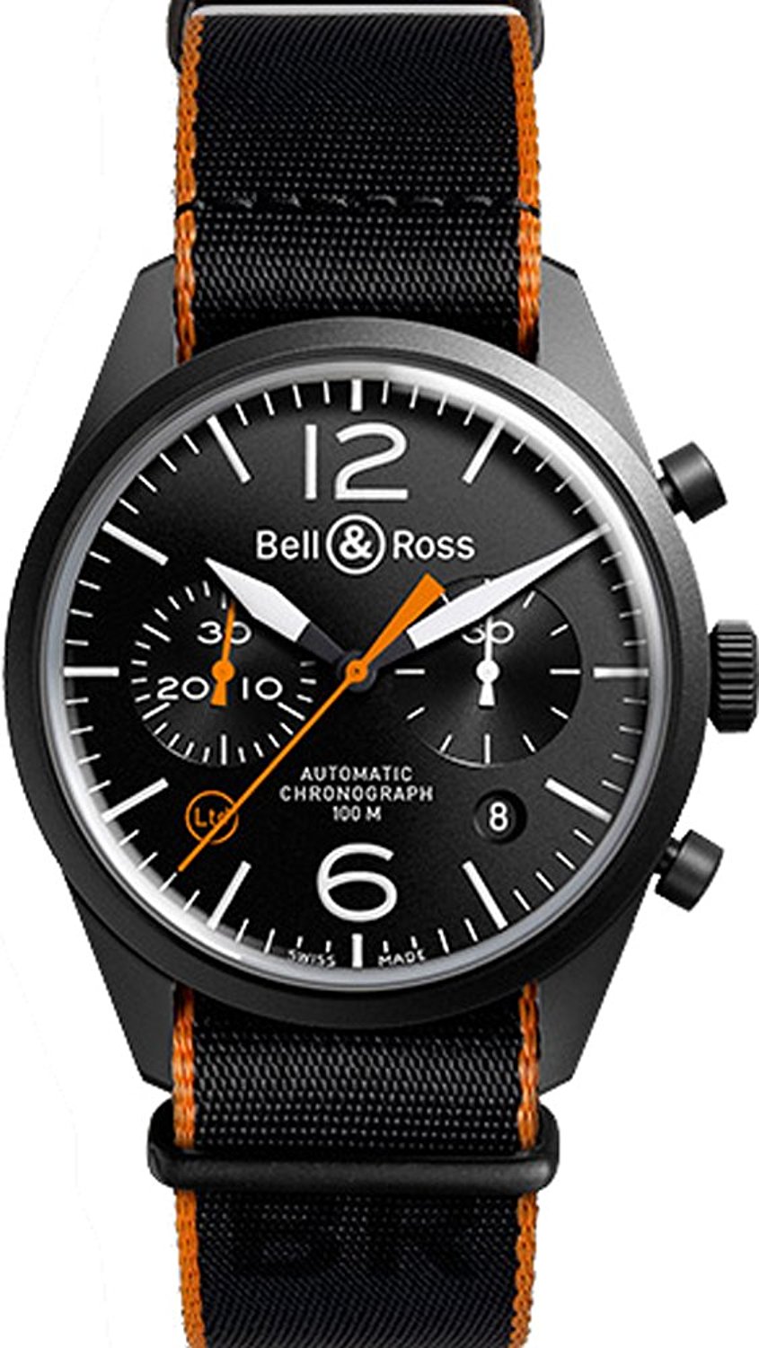 Bell & Ross Watches : BR-126-CARBON-ORANGE Swiss Automatic Dial Color