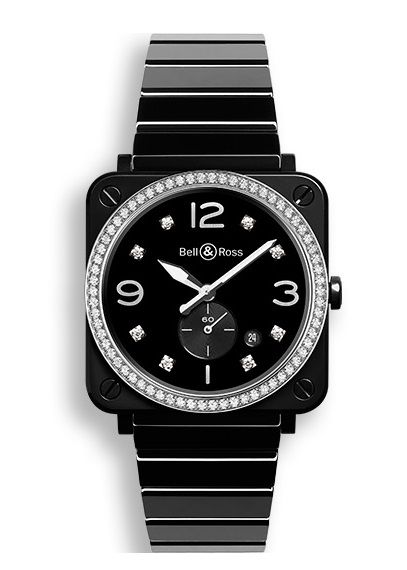 Bell & Ross Watches : BRS-BL-CES-LGD/SCE Black Battery Operated Quartz Men Watch