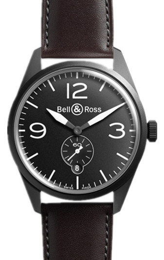 Bell & Ross Watches : BRV-123-BL-CA_SCA Automatic Small Second Hand Carbon Case Men Watch