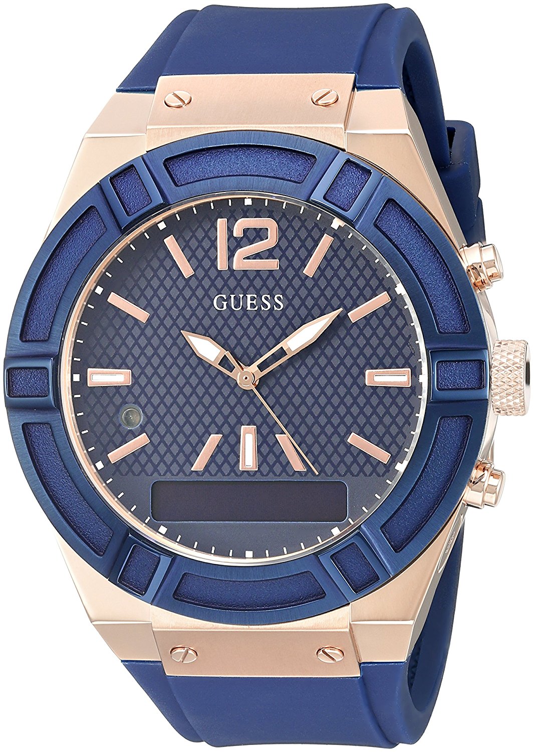 Guess Watches : C0001G1 Blue Dial Stainless Steel Band Men Watch