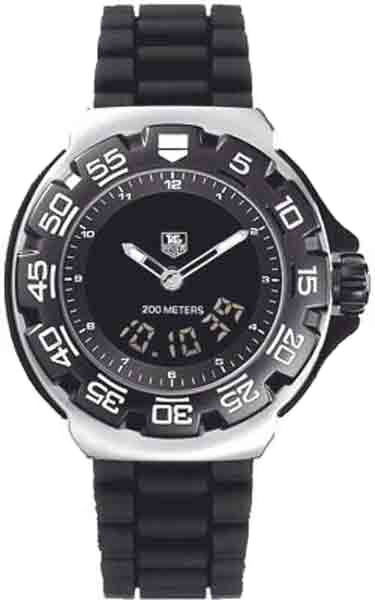 TAG Heuer Watches : CAC111D.BT0705 Black Dial Analog Digital Black Rubber Men Watch