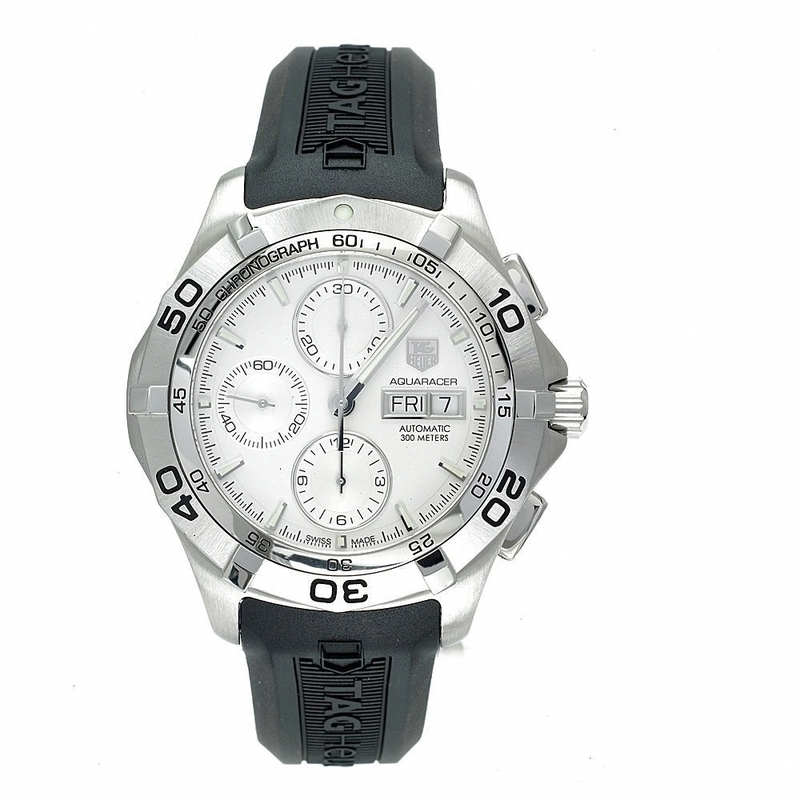 TAG Heuer Watches : CAF2011.FT8011 Automatic Chronograph Day-Date Black Rubber Men Watch