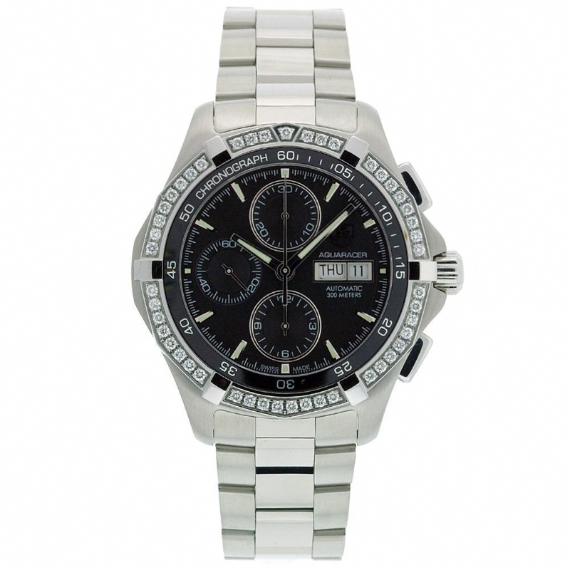 TAG Heuer Watches : CAF2014.BA0815 Automatic Chronograph Day Date Diamond Bezel Stainless Steel Men Watch