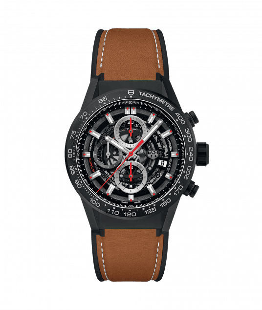 TAG Heuer Watches : CAR2090.FT6124 Caliber Heuer 01 Automatic Chronograph Date Brown Leather Men Watch