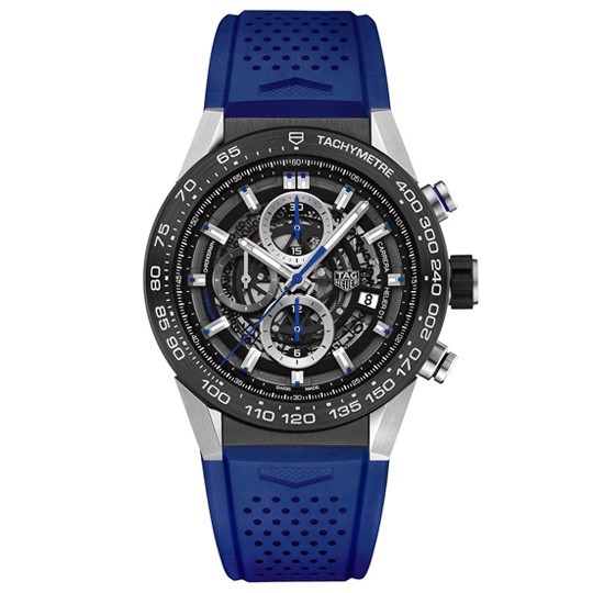 TAG Heuer Watches : CAR2A1T.FT6052 Automatic Chronograph Date Blue Rubber Men Watch