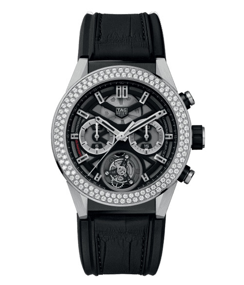 TAG Heuer Watches : CAR5A80.FC6377 Caliber Heuer 02 T COSC Automatic Chronograph Diamond Bezel Black Men Watch