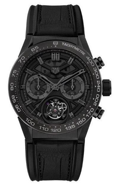 TAG Heuer Watches : CAR5A8Z.FC6377 Limited Edition Heuer-02T Tourbillon Chronograph Black Phantom Men Watch