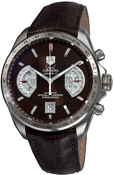 TAG Heuer Watches : CAV511E.FC6231 Automatic C.O.S.C Chronograph Brown Leather Men Watch