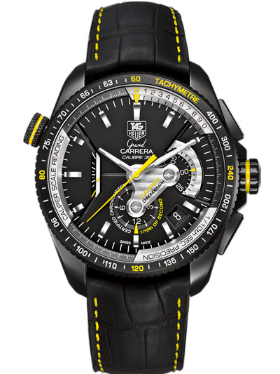 TAG Heuer Watches : CAV5186.FC6304 Calibre 36 RS Caliper Automatic Chronograph Black Leather Men Watch
