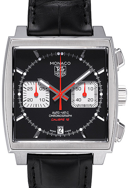 TAG Heuer Watches : CAW2114.FC6177 Calibre 12 Automatic Chronograph Date Black Leather Men Watch