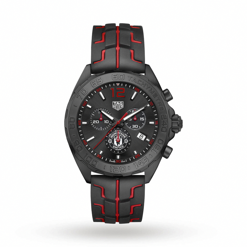 TAG Heuer Watches : CAZ101J.FT8027 Manchester United Special Edition Chronograph Black Rubber Men Watch