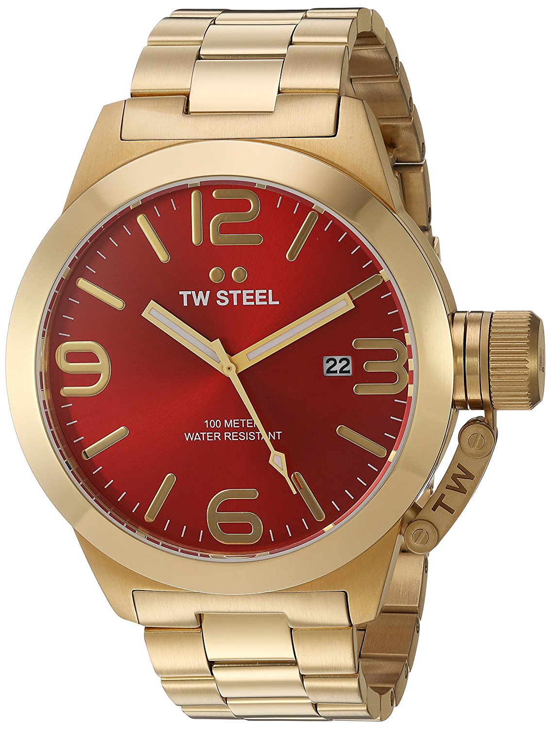 TW Steel Watches : CB112 Red Dial Stainless Steel Band Men Watch