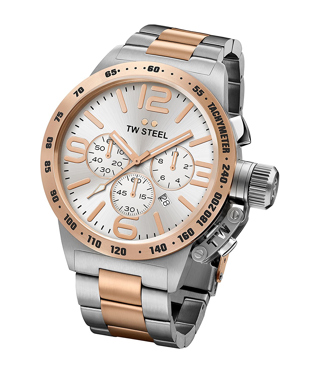 TW Steel Watches : CB124 Silver Dial Stainless Steel Band Men Watch