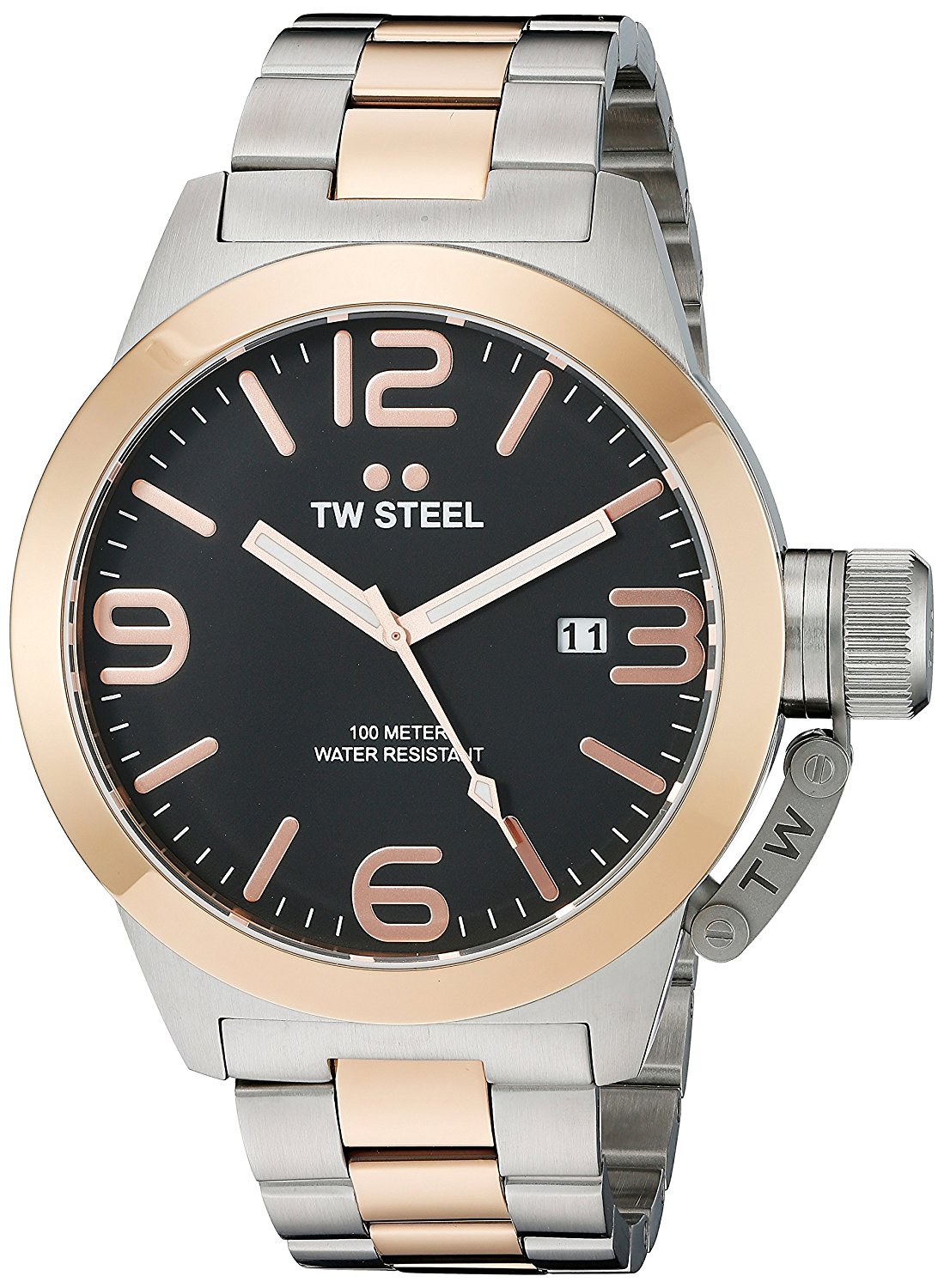 TW Steel Watches : CB132 Black Dial Stainless Steel Band Men Watch