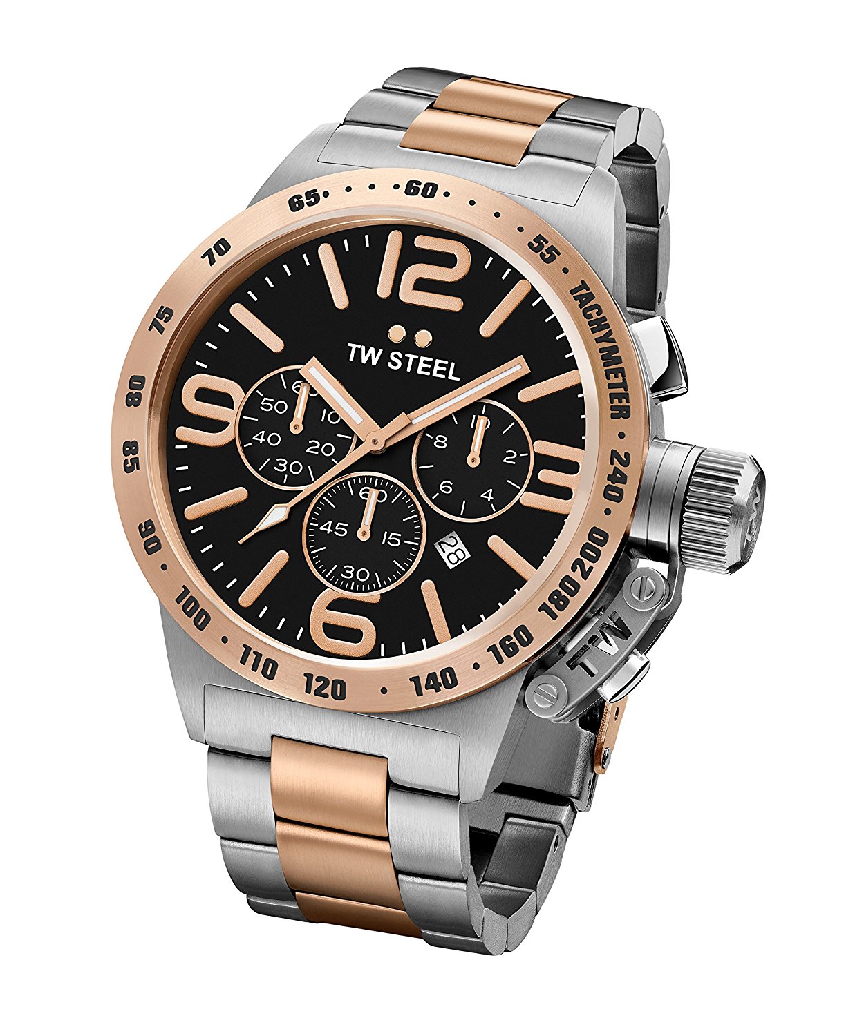 TW Steel Watches : CB134 Black Dial Stainless Steel Band Men Watch