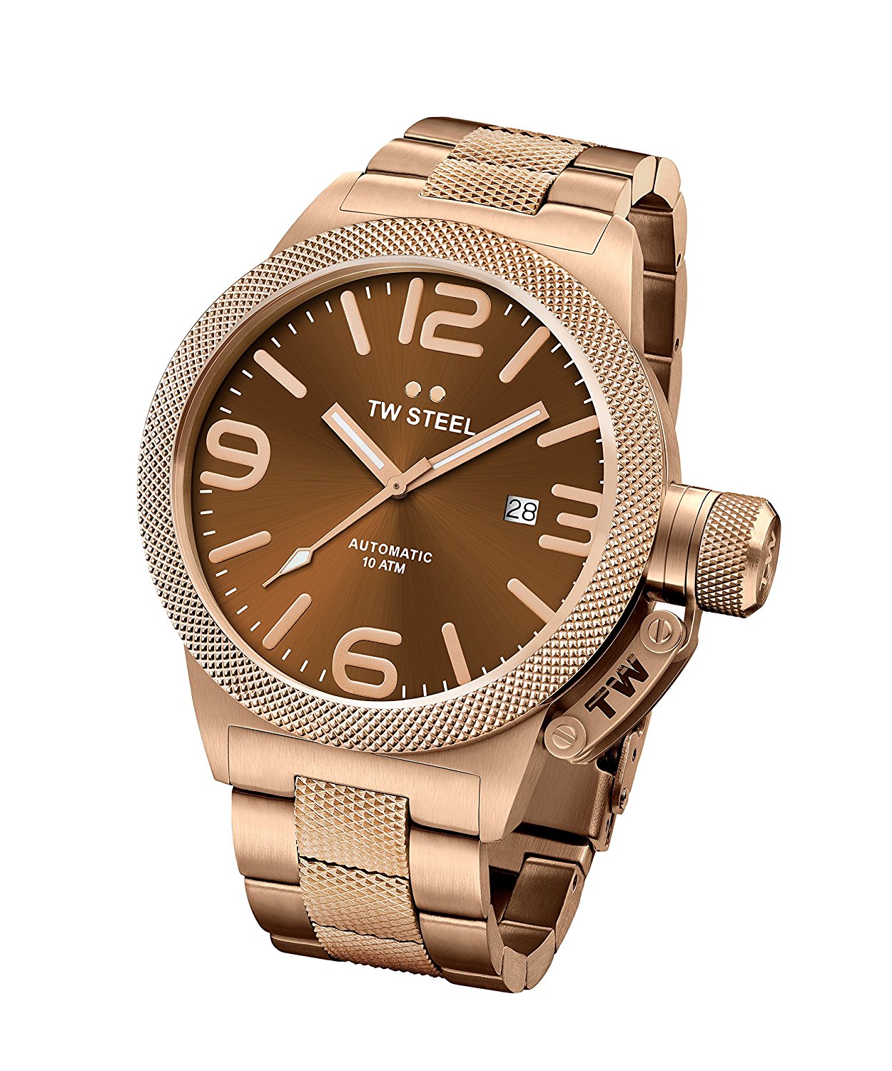 TW Steel Watches : CB196 Brown Dial Stainless Steel Rose Gold Plated Men Watch