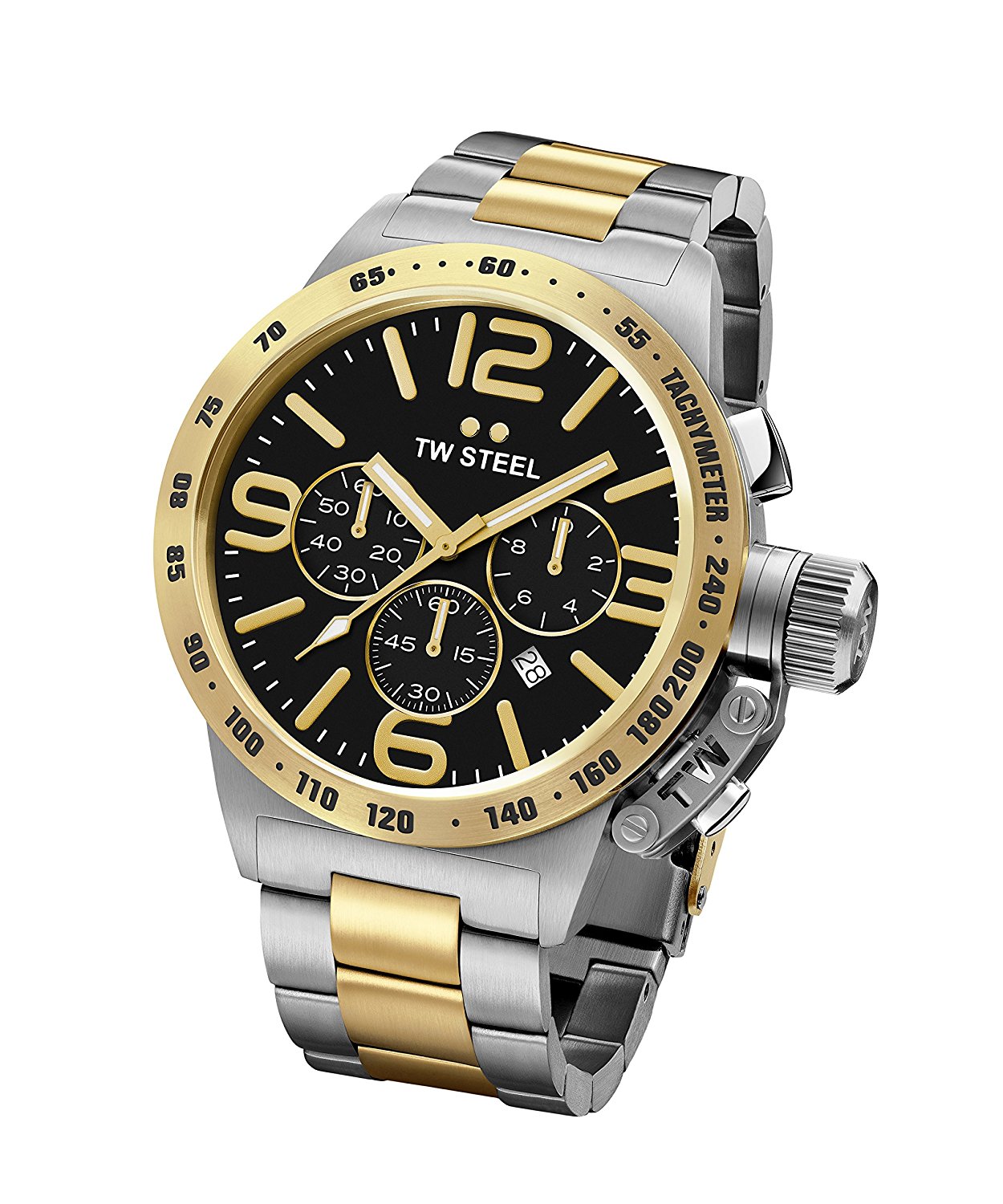 TW Steel Watches : CB43 Yellow Gold And Black Dial Gold Band Men Watch