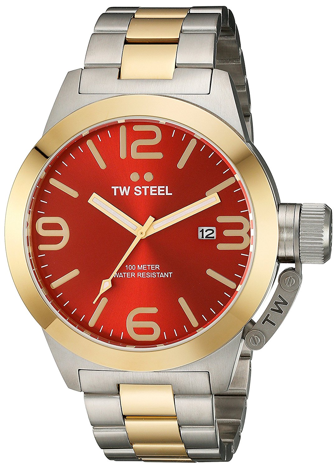 TW Steel Watches : CB72 Red Dial Stainless Steel Band Men Watch