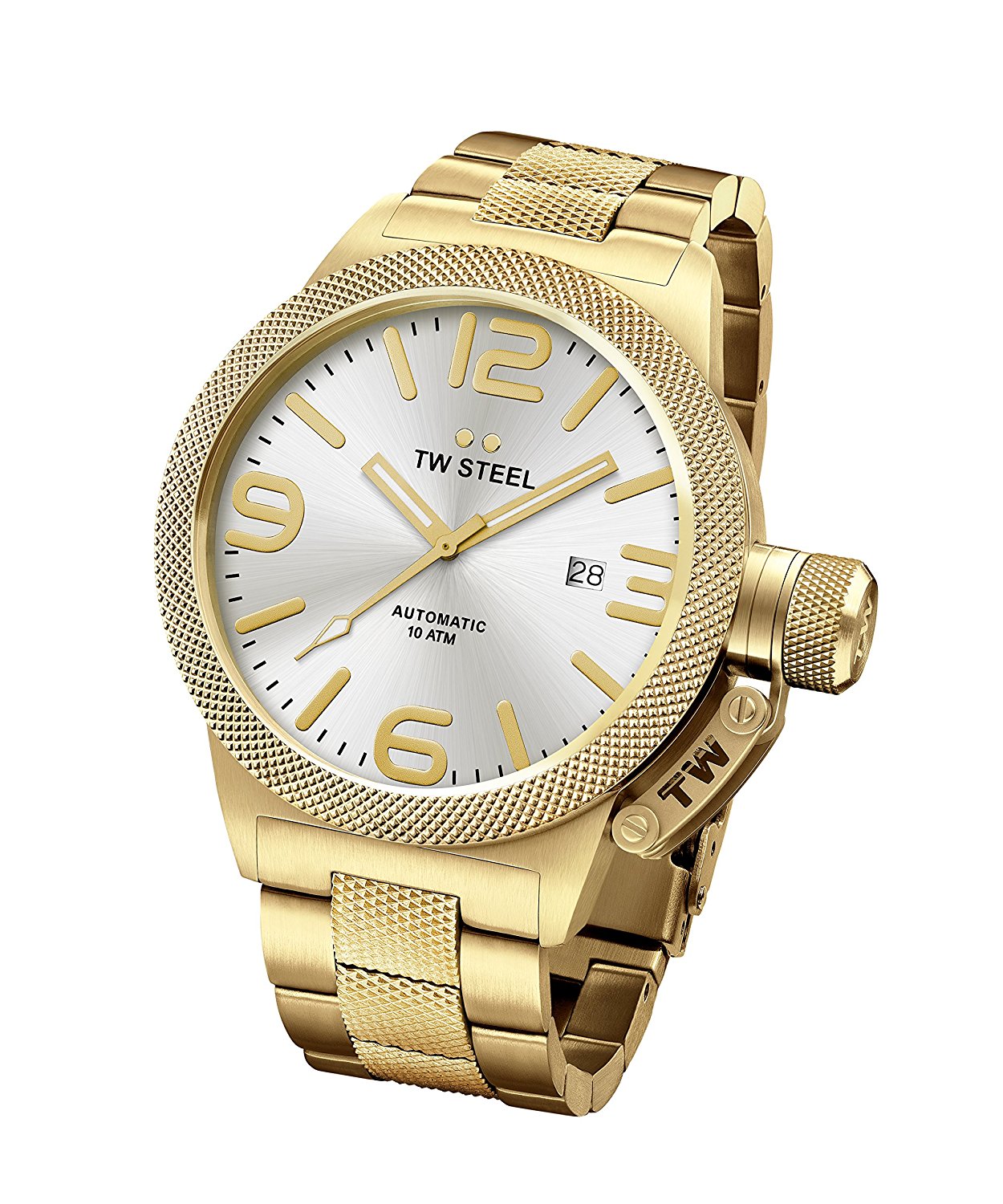 TW Steel Watches : CB85 Silver Dial Gold Tone Band Men Watch