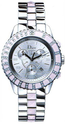 Christian Dior Watches : CD114315M001 Quartz Stainless Steel - Polished Silver Dial Polished Steel Case And With Pink Sapphire Crystals Band Women Watch