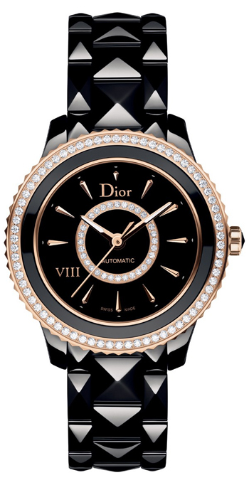 Christian Dior Watches : CD1235H0C001 Automatic Black Dial Diamond Bezel Black Ceramic Women Watch