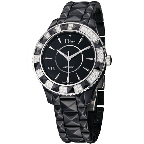 Christian Dior Watches : CD1245E1C001 Automatic Black Dial Diamond Bezel Ceramic 38mm Women Watch