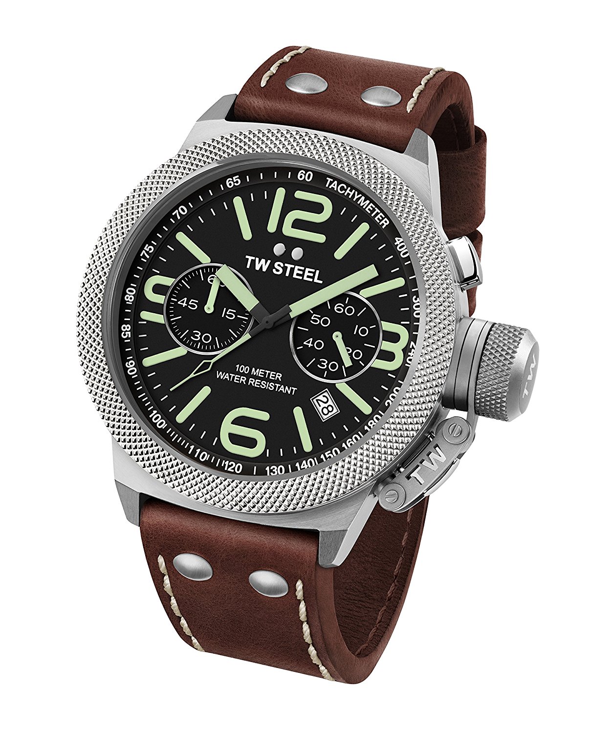 TW Steel Watches : CS23 Quartz Chronograph Date Brown Leather Men Watch