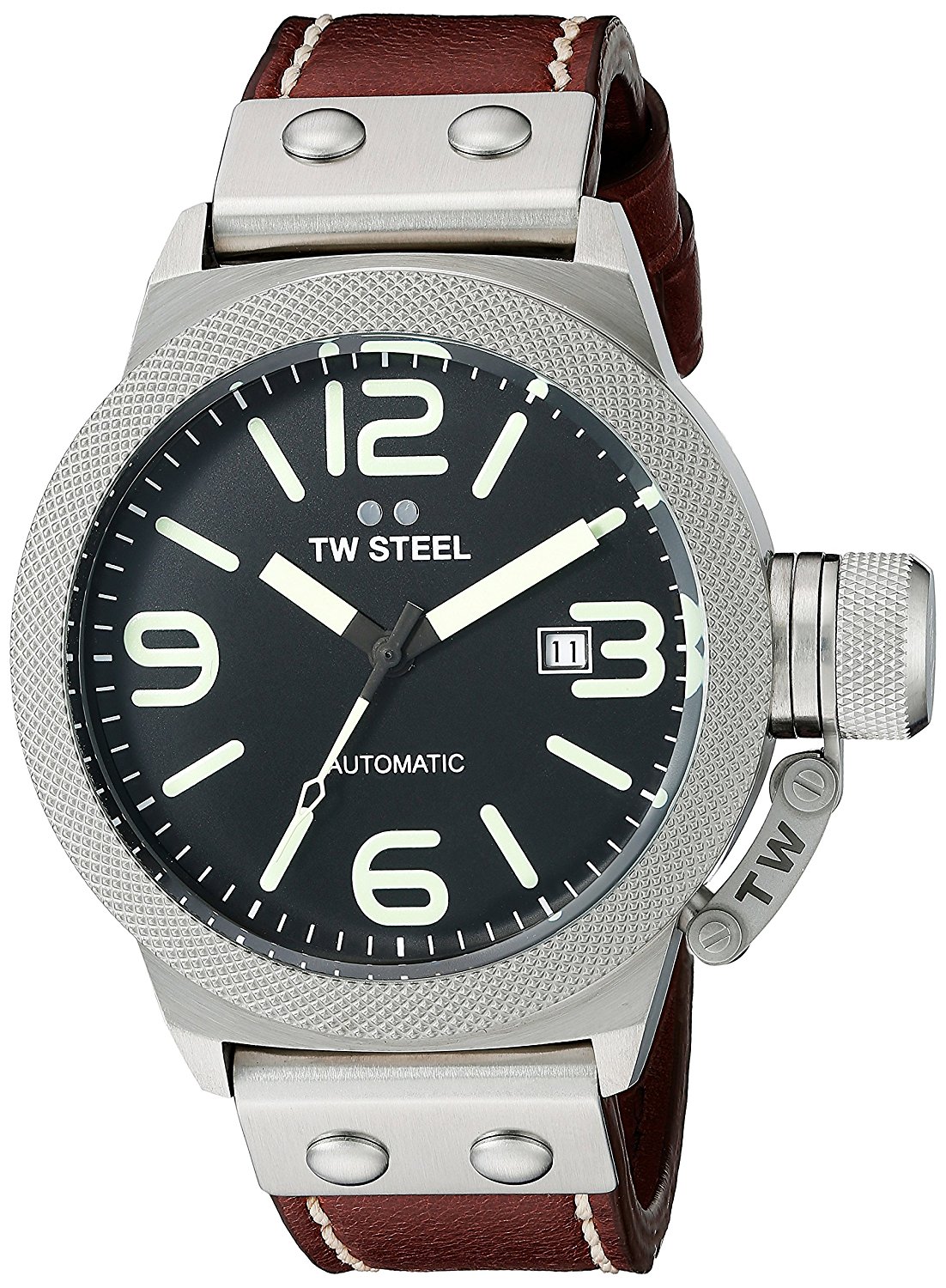 TW Steel Watches : CS25 Automatic Date Brown Leather Men Watch