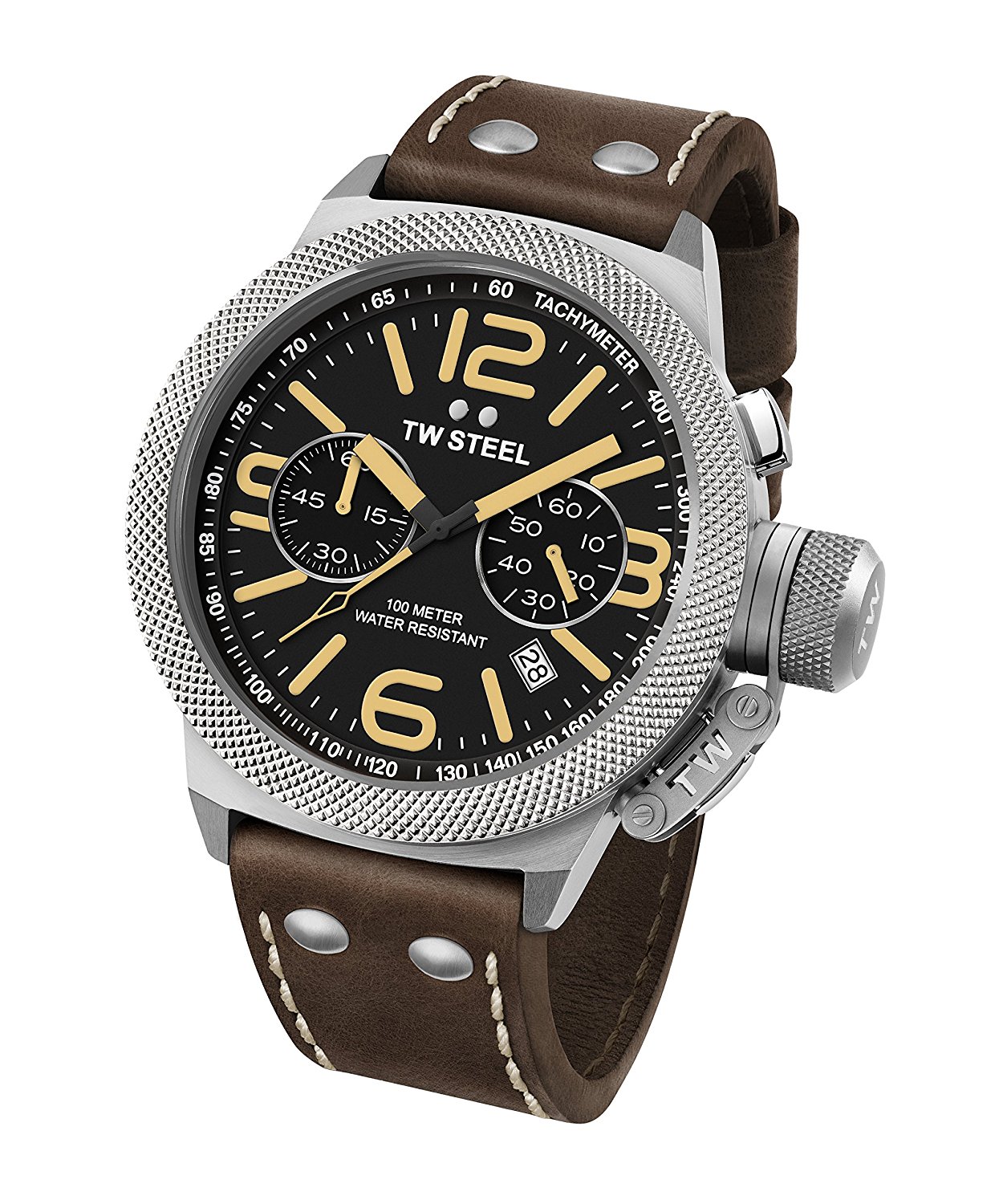 TW Steel Watches : CS34 Quartz Chronograph Date Brown Leather Men Watch