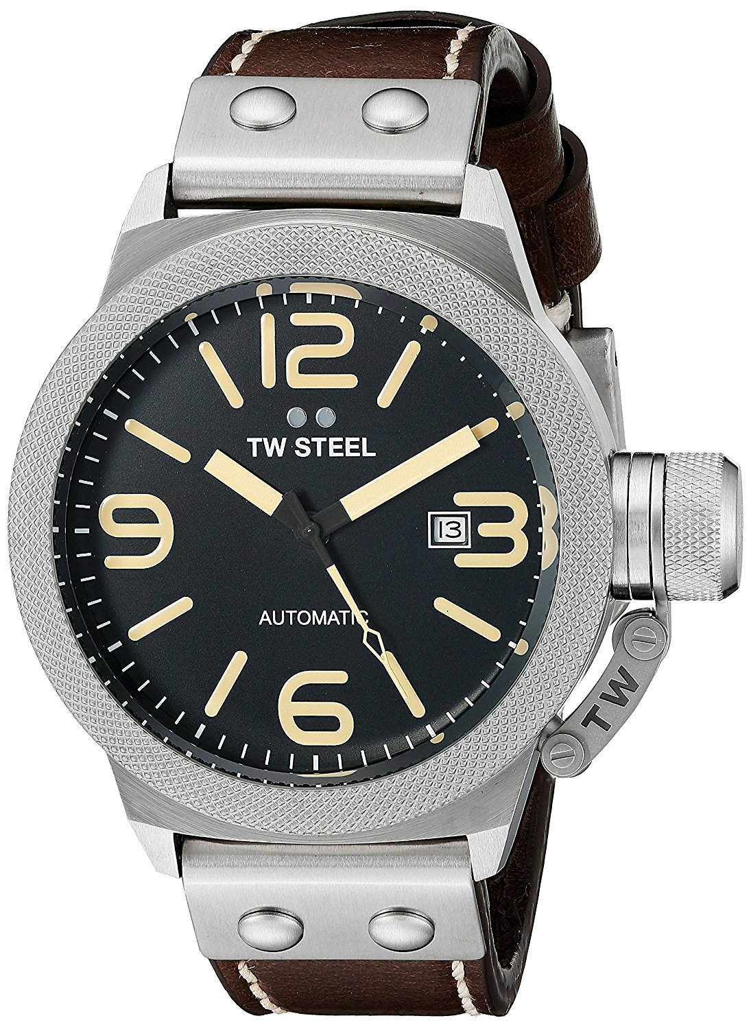 TW Steel Watches : CS35 Automatic Date Brown Leather Men Watch