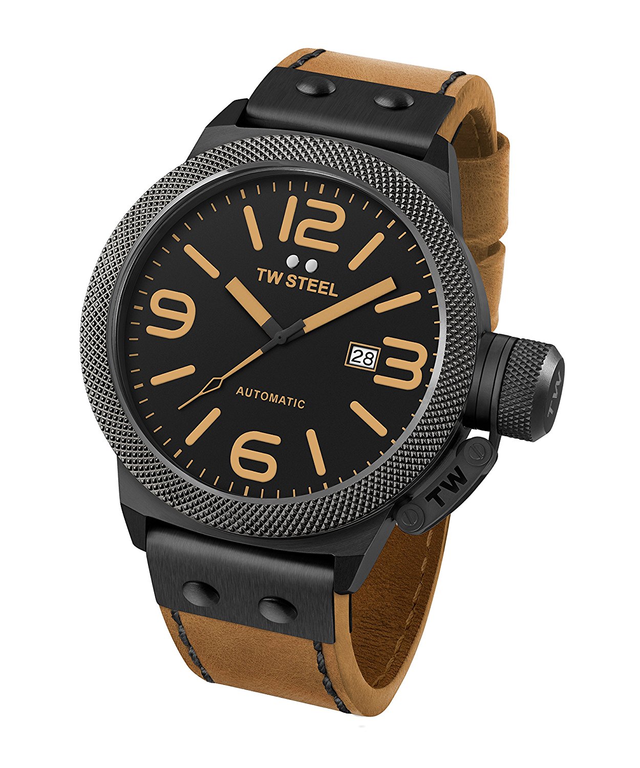 TW Steel Watches : CS46 Black Dial Fixed Black Pvd Band Men Watch