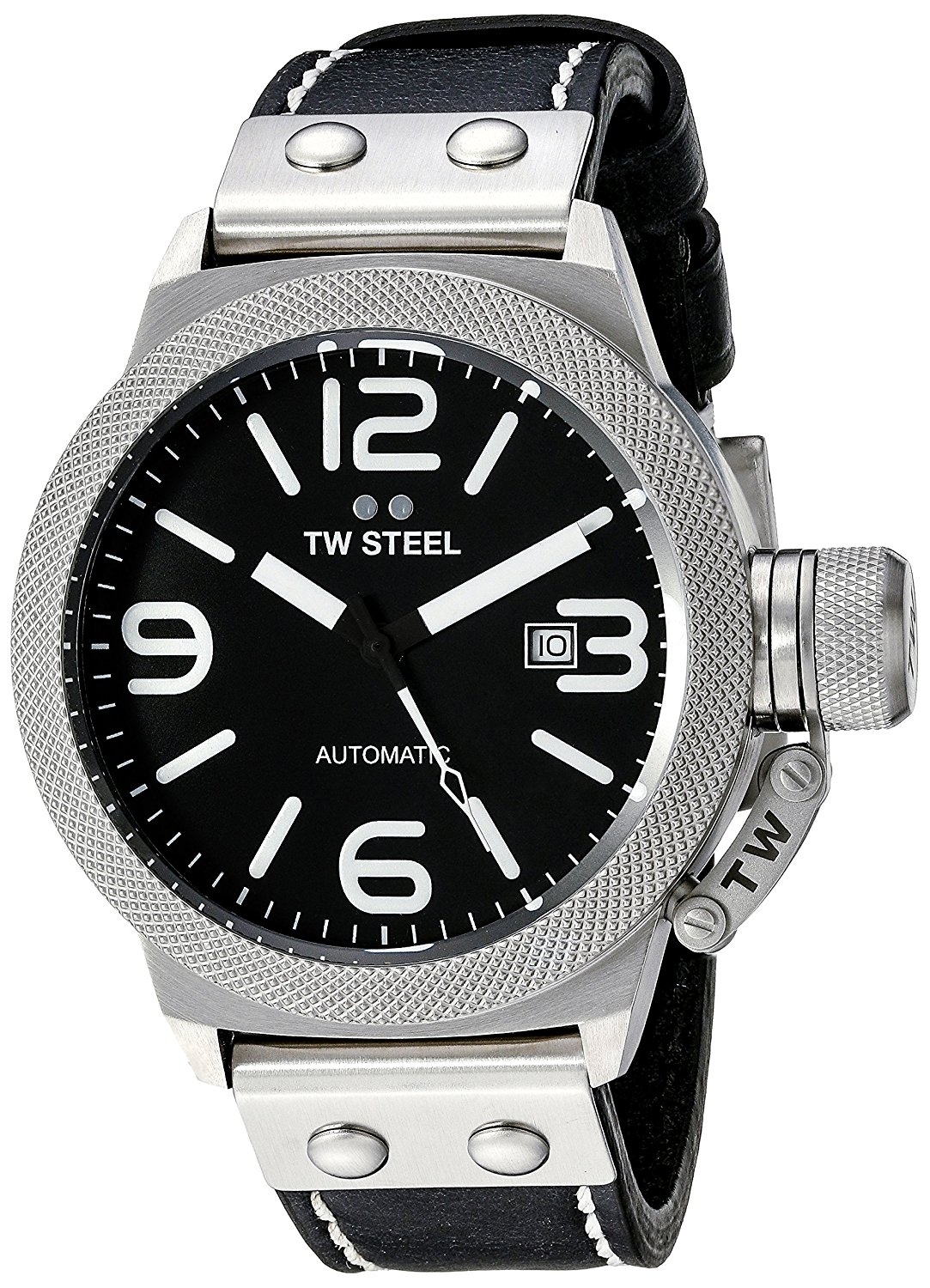 TW Steel Watches : CS5 Automatic Date Black Leather Men Watch