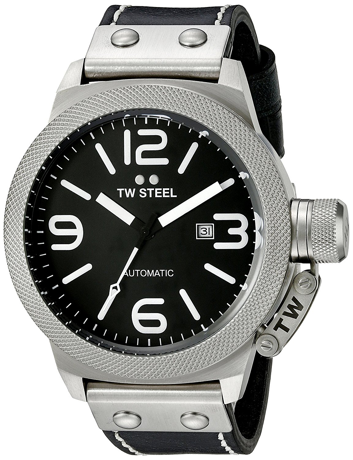 TW Steel Watches : CS6 Automatic Date Black Leather Men Watch