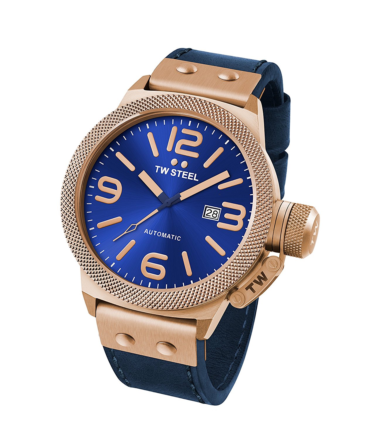 TW Steel Watches : CS65 Automatic Date Blue Leather Men Watch