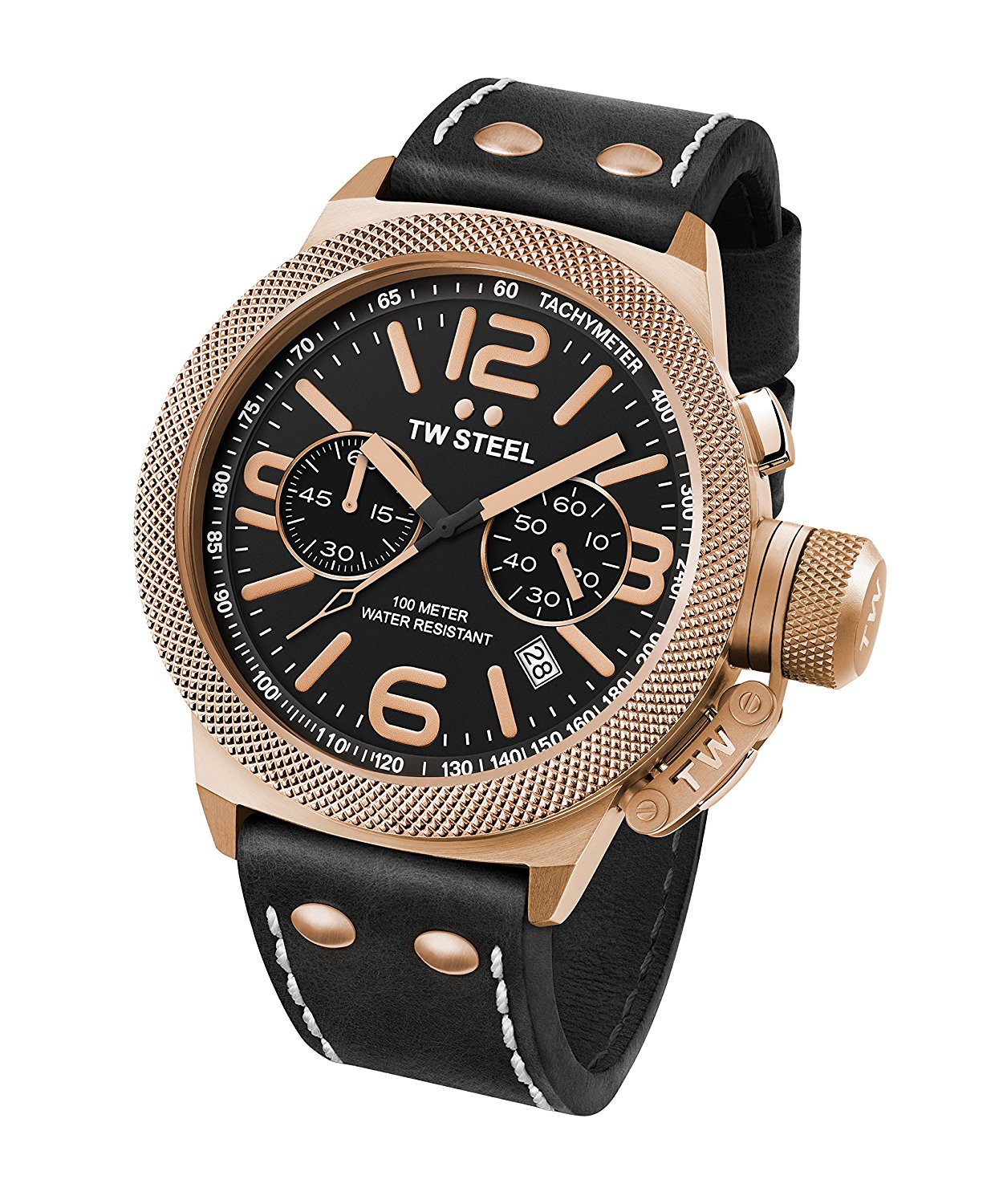 TW Steel Watches : CS74 Black Dial Leather Band Men Watch