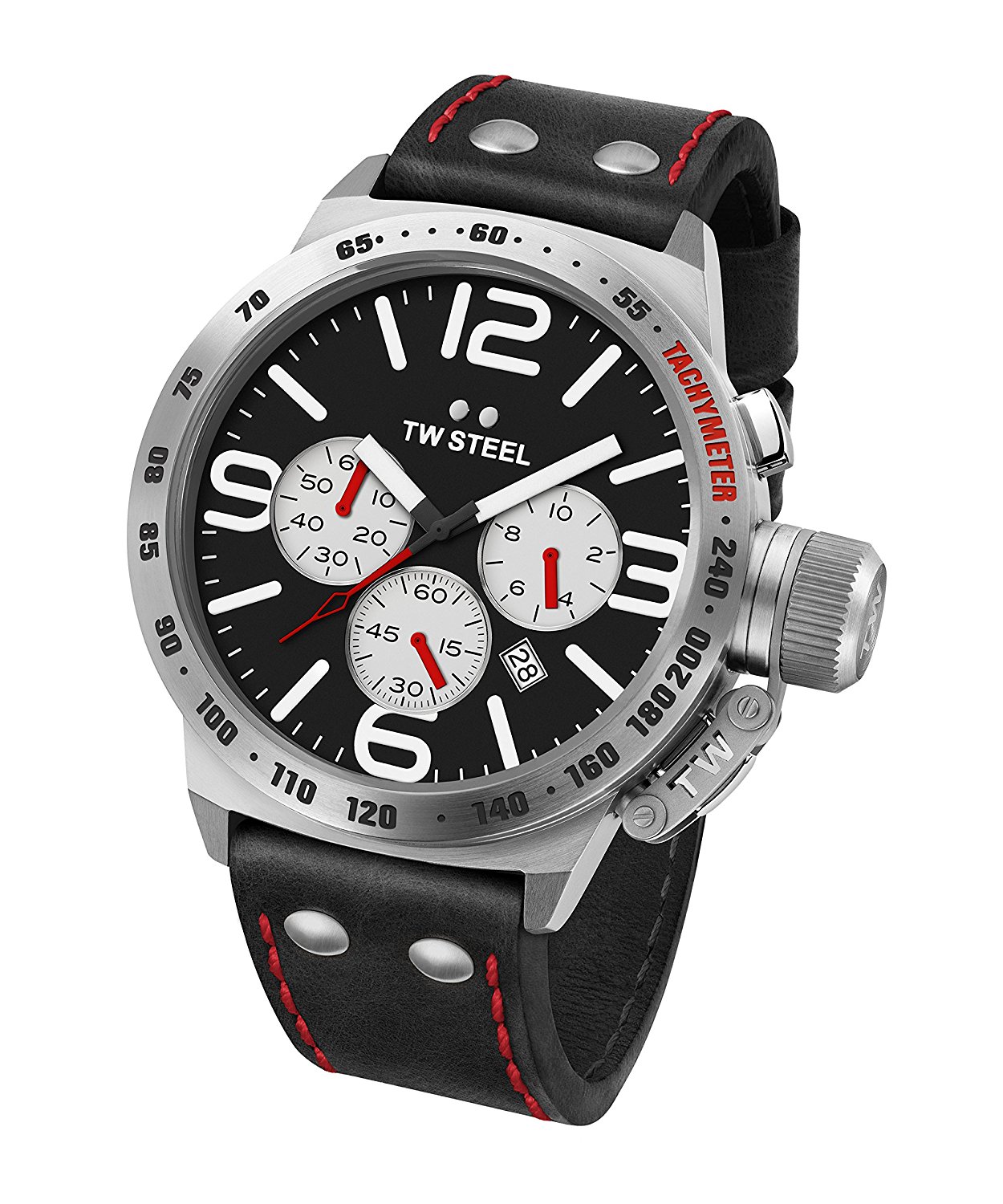 TW Steel Watches : CS8 Black Dial Leather Women Watch