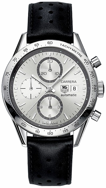 TAG Heuer Watches : CV2017.FC6233 Automatic Chronograph Date Black Leather Men Watch