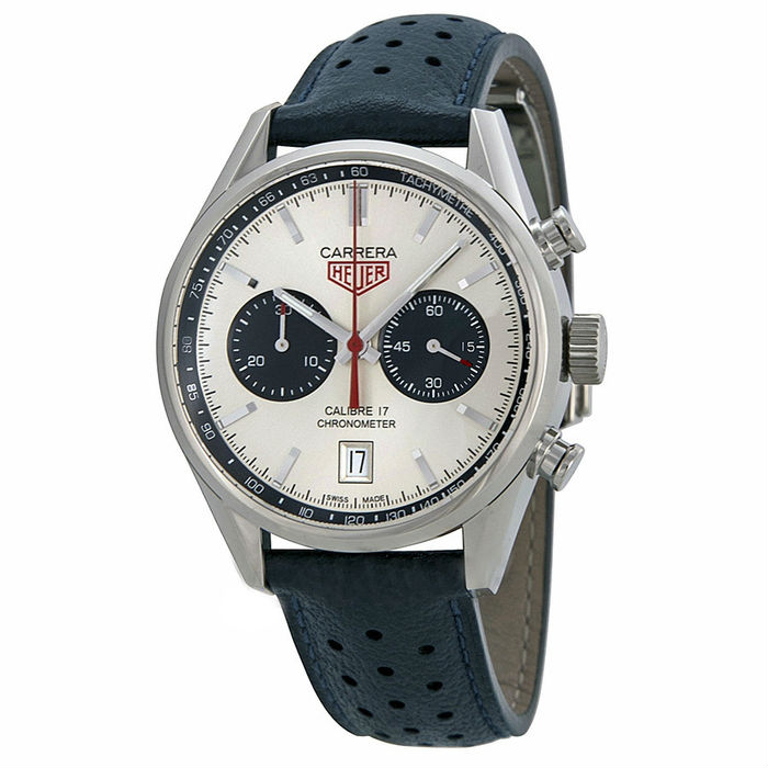 TAG Heuer Watches : CV5111.FC6335 Automatic Chronograph Date Blue Leather Men Watch
