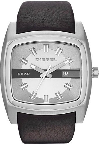 Diesel Watches : DZ1555 Quartz Stainless Steel Case With Black Leather Strap Men Watch