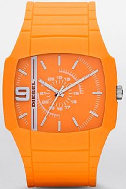 Diesel Watches : DZ1582 Quartz Orange Dial Orange Rubber Unisex Watch