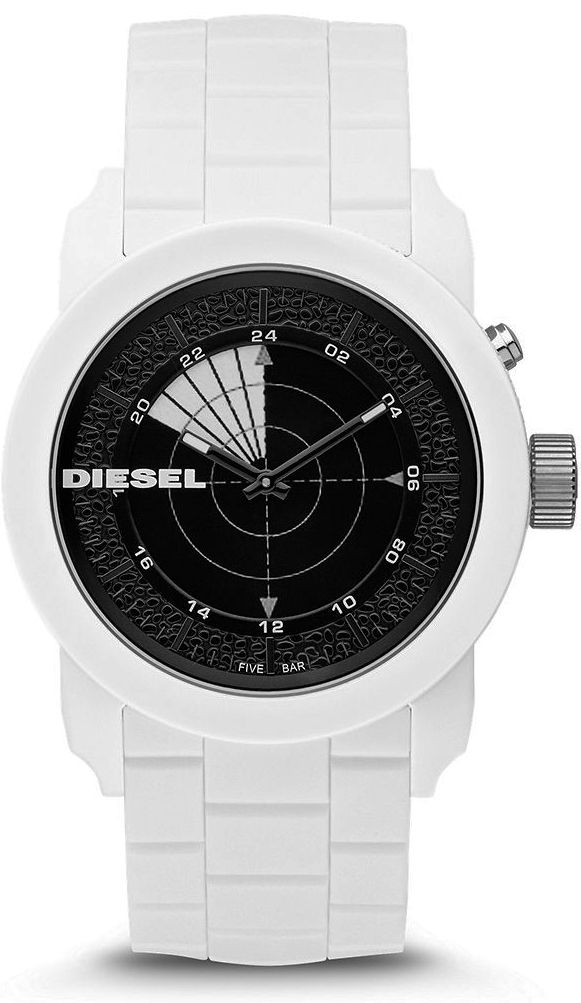 Diesel Watches : DZ1606 Quartz Analog Digital White Silicone Strap Men Watch