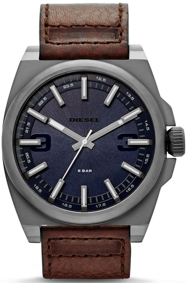 Diesel Watches : DZ1612 Quartz Analog Brown Leather Strap Men Watch