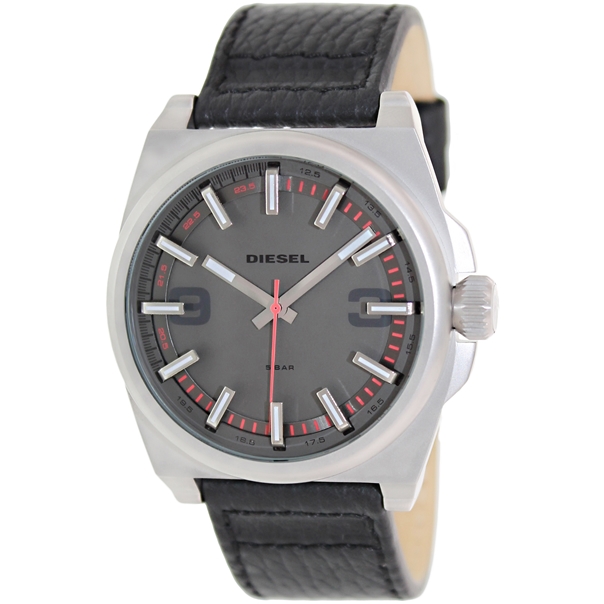 Diesel Watches : DZ1613 Quartz Analog Gray Dial Leather Men Watch