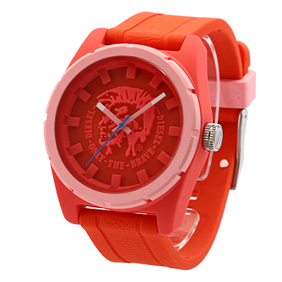 Diesel Watches : DZ1627 Quartz Analog Red Dial Silicone Men Watch
