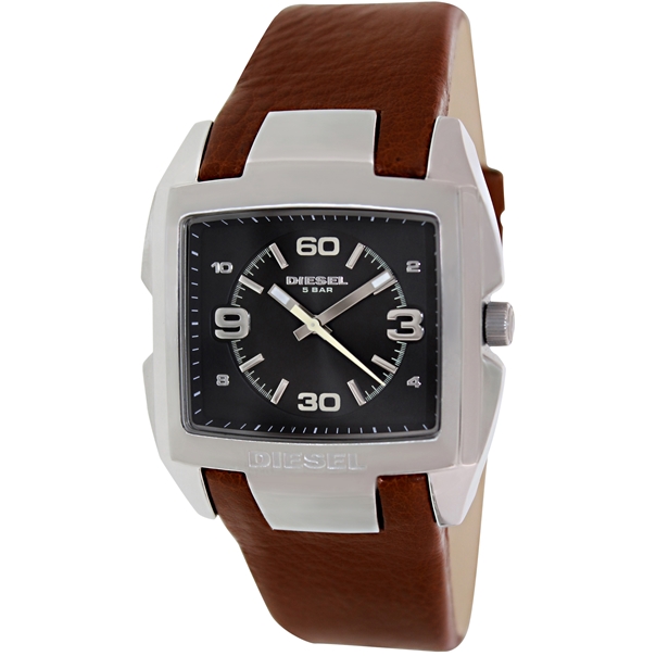 Diesel Watches : DZ1628 Quartz Analog Black Dial Leather Men Watch