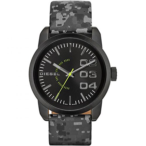 Diesel Watches : DZ1664 Quartz Double Down Black Dial Camouflage Leather Men Watch