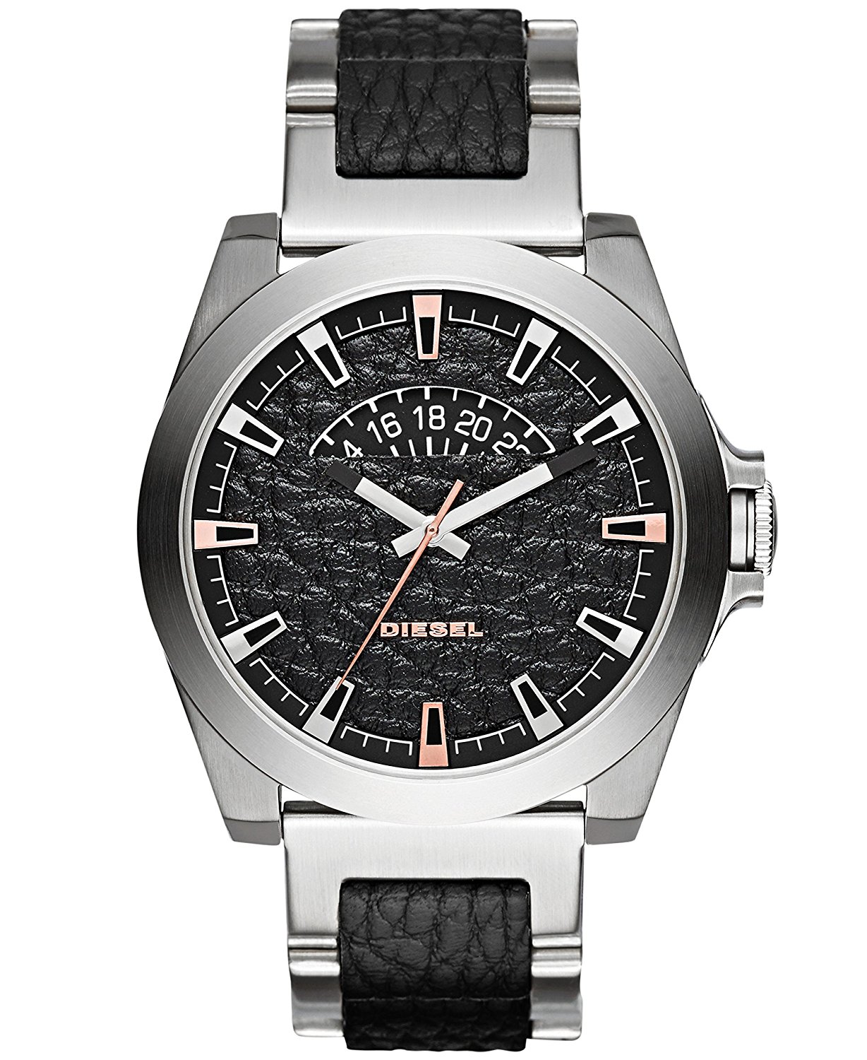 Diesel Watches : DZ1721 Black Dial Stainless Steel Band Men Watch