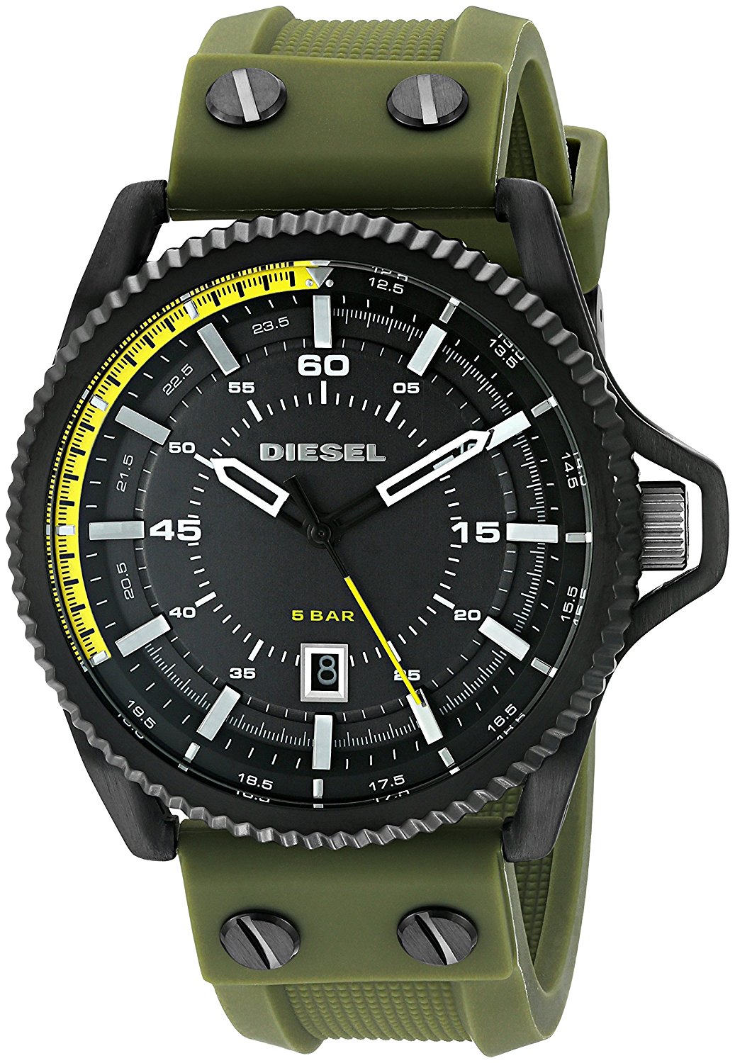 Diesel Watches : DZ1758 Quartz Analog Date Green Silicone Men Watch