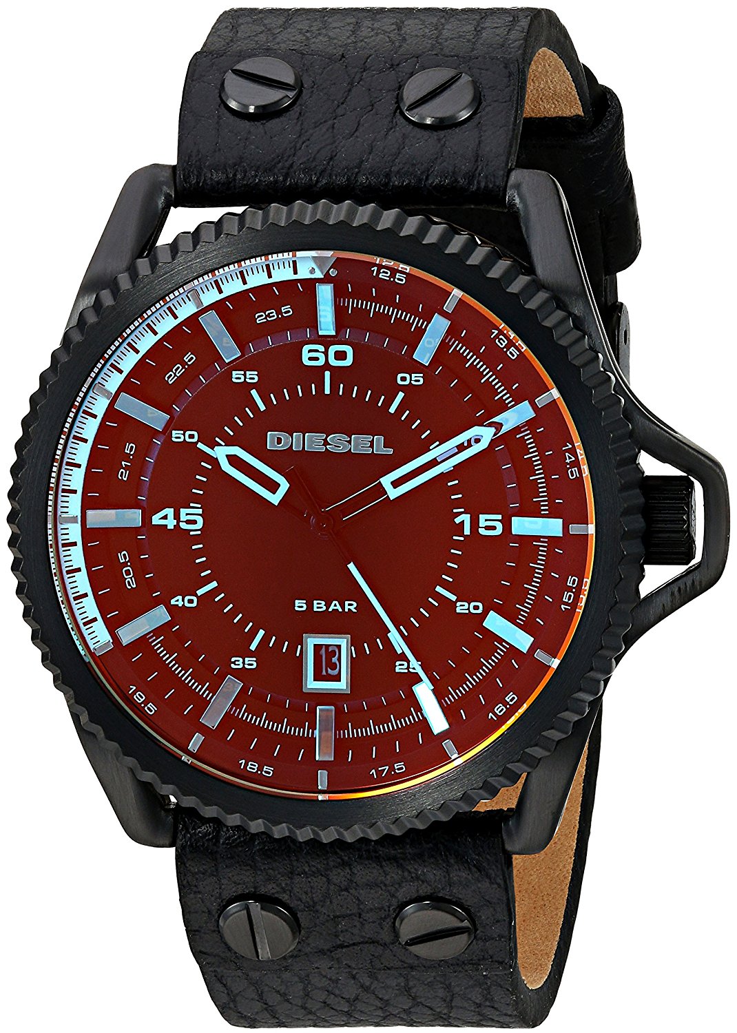 Diesel Watches : DZ1793 Quartz Analog Date Black Leather Men Watch